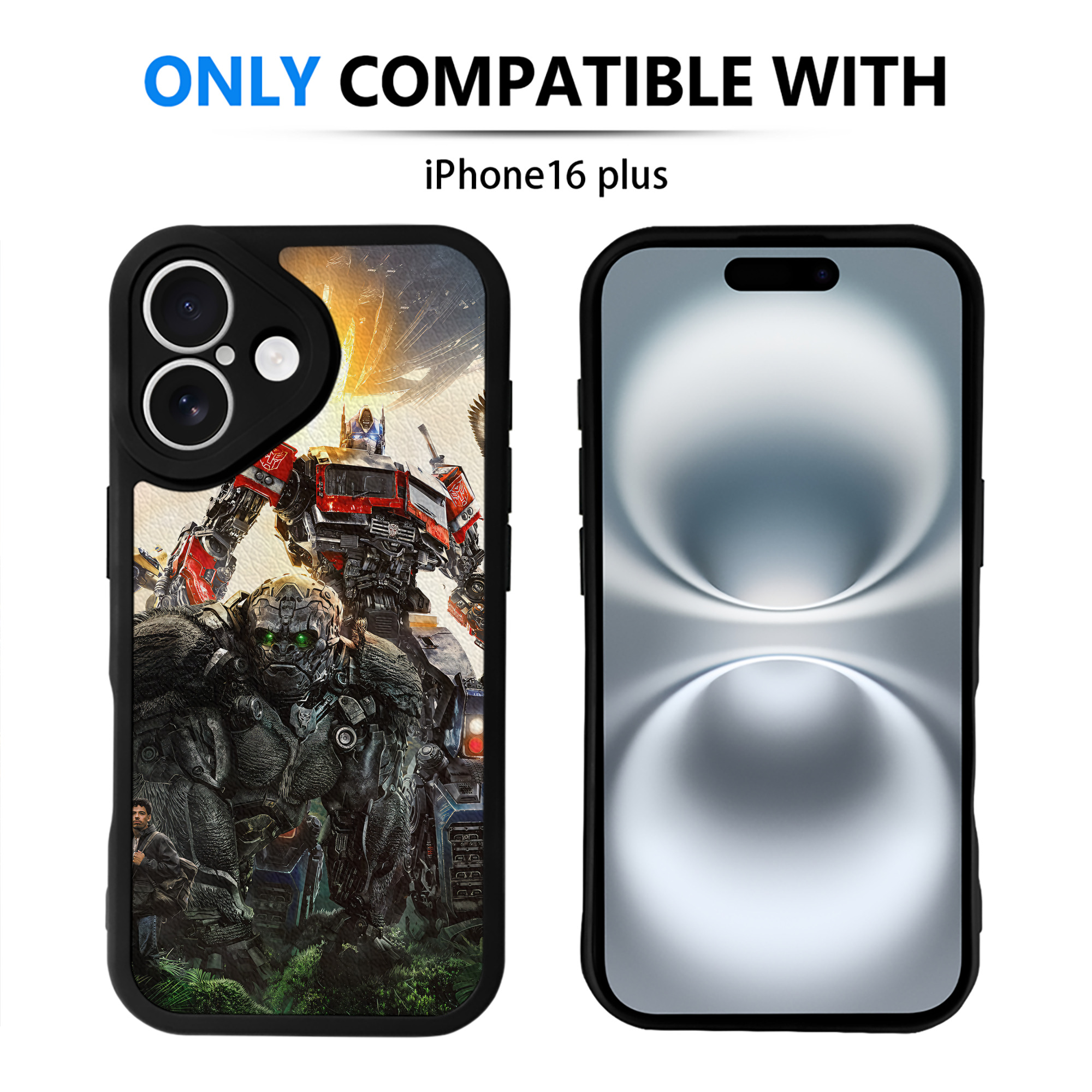 （画像用） Transformers トランスフォーマー 【iPhone 16シリーズ対応】シリコンスマホケース（レザー調） 材質：シリコン